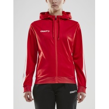 Craft Bluza z kapturem Hoodie Fullzip Pro Control czerwono/biała Damska